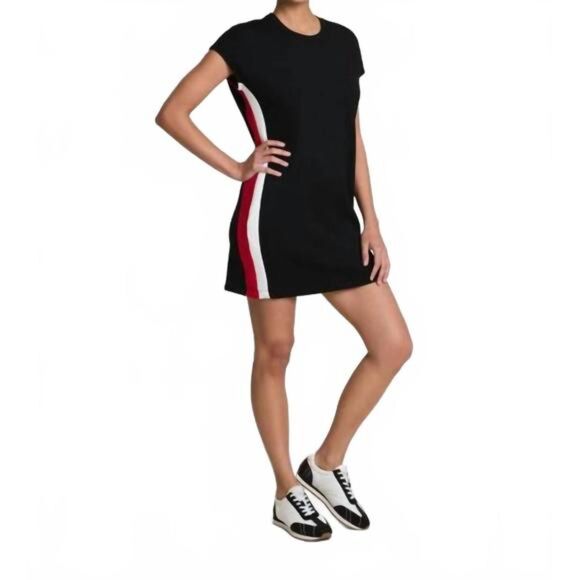 SPANX Colorblock Mini T-Shirt Dress Black White Red Size XL - Picture 1 of 9